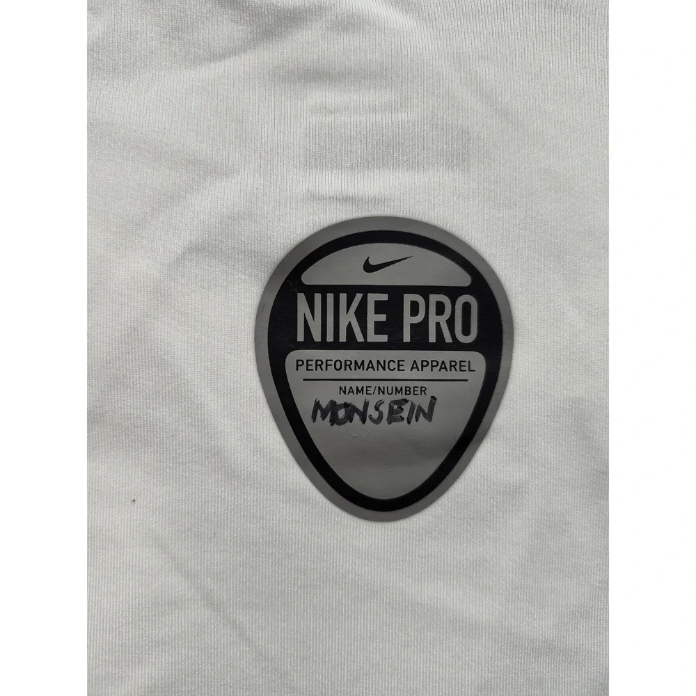 Nike Men Shirt Jersey L White Gray Bullis Bulldogs Lacrosse Compression Athletic